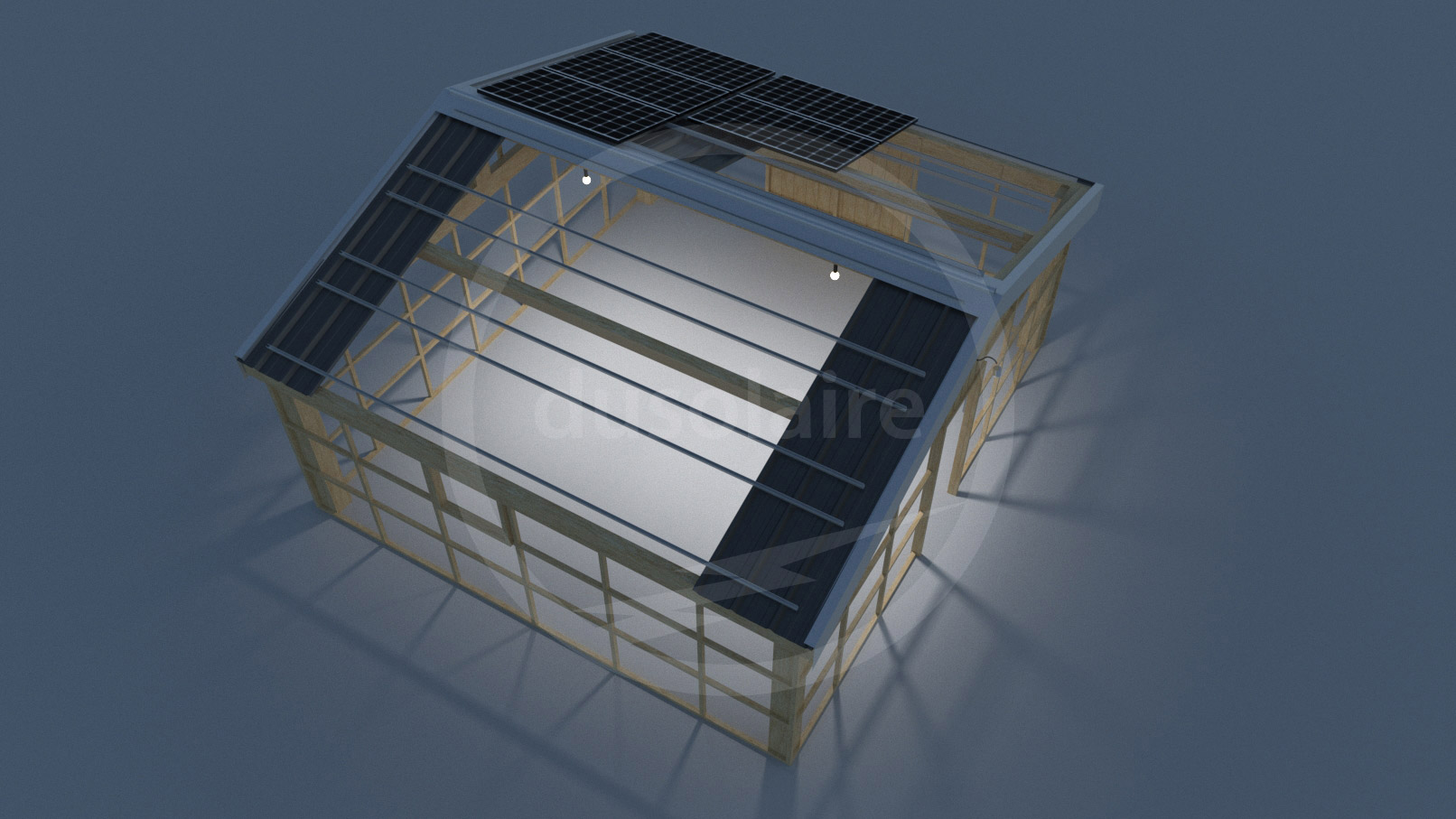 Bâtiment en bois solarisé sur mesure